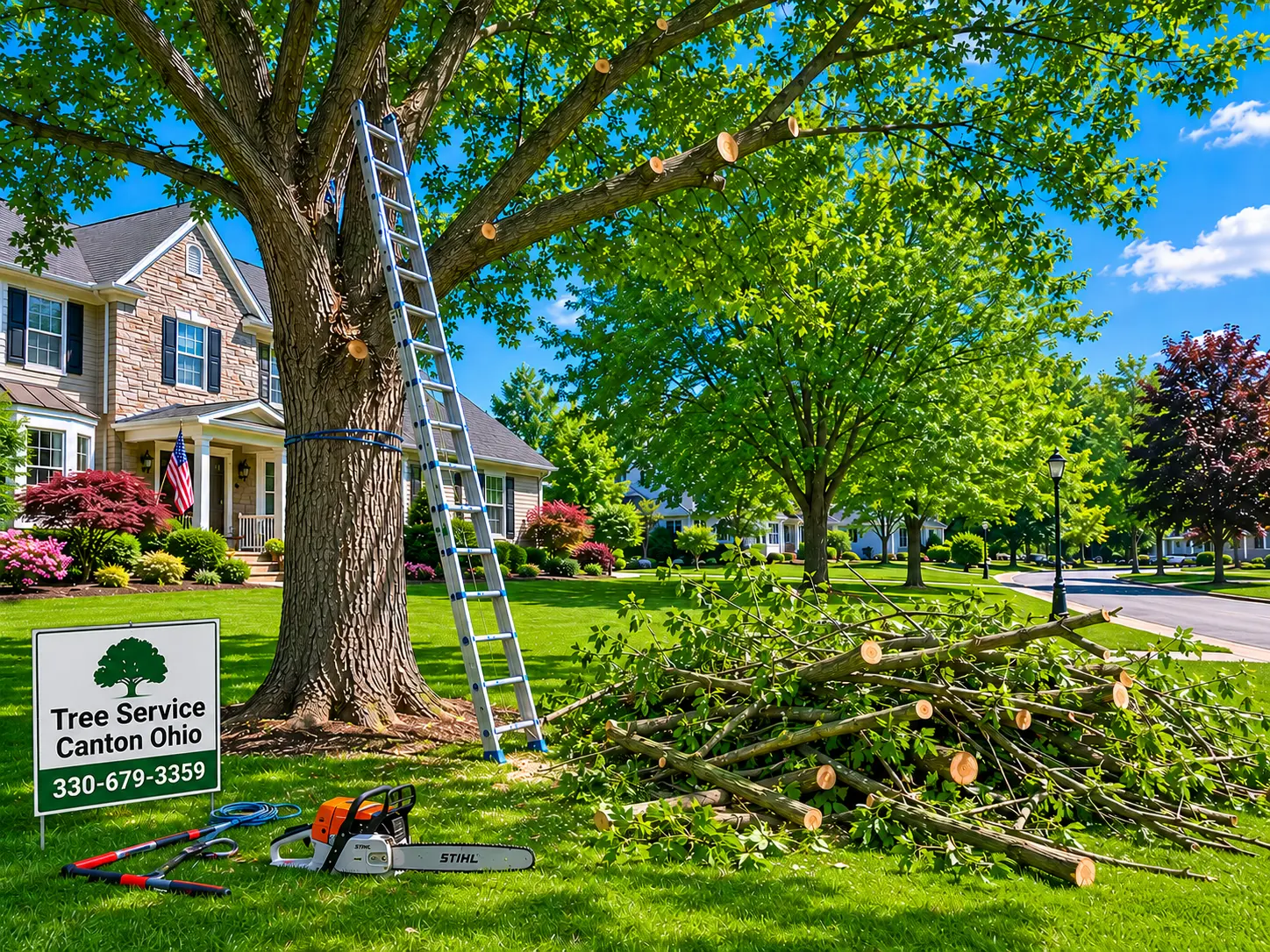 Tree service crew in Canton Ohio